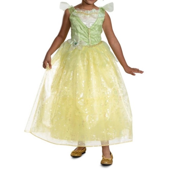 Girls Disney Princess & The Frog TIANA Deluxe Costume Small 4/6 x Dress Up NWT - Picture 1 of 8